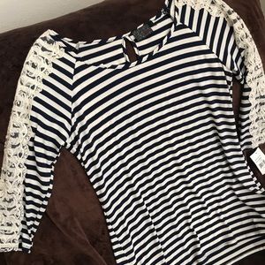 MCM Navy/White Striped Ladies Top Size-XL NWT